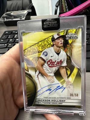 2025 Topps Chrome Black - Autographs Jackson Holliday  Gold Mini-Diamond /50
