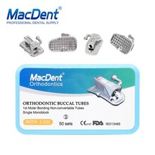 50Sets MacDent Dental Orthodontic Buccal Tubes 1st Molar MBT ROTH 022 Monoblock