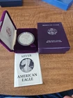 1987 Proof American Silver Eagle S Mint with Maroon Box and Coa .0.999FINE1OZ
