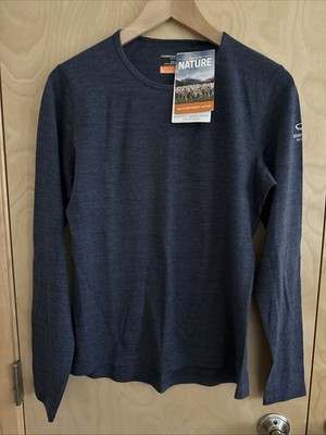 NEW! ICEBREAKER Oasis Women s L Merino Body Fit 200 LS Fathom Heather MSRP $120