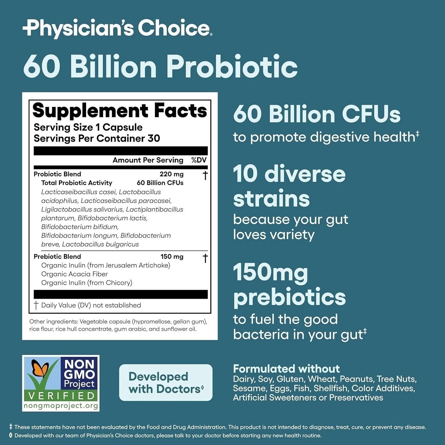 Physician's Choice 60 Billion Probiotic & Digestive Enzymes - Digestive Health