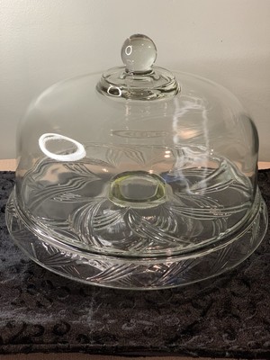 Vintage Anchor Hocking Duets Covered Cake Stand With Dome Lid