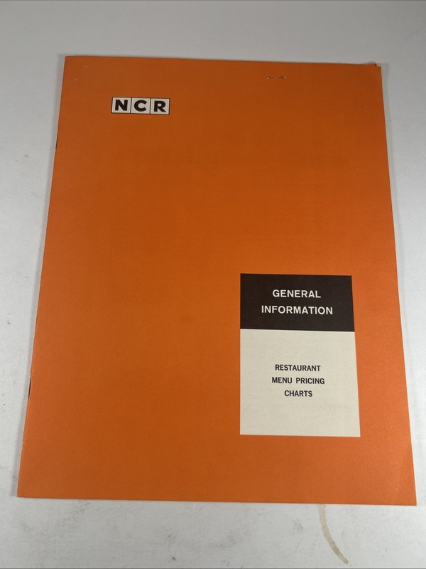 Vntg National Cash Register Co. Menu Pricing Chart Booklet-Restaurant Ephemera