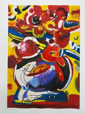 Peter Max Zeichnung auf Papier (Handmade) signiert und gestempelt Mischtechnik.
