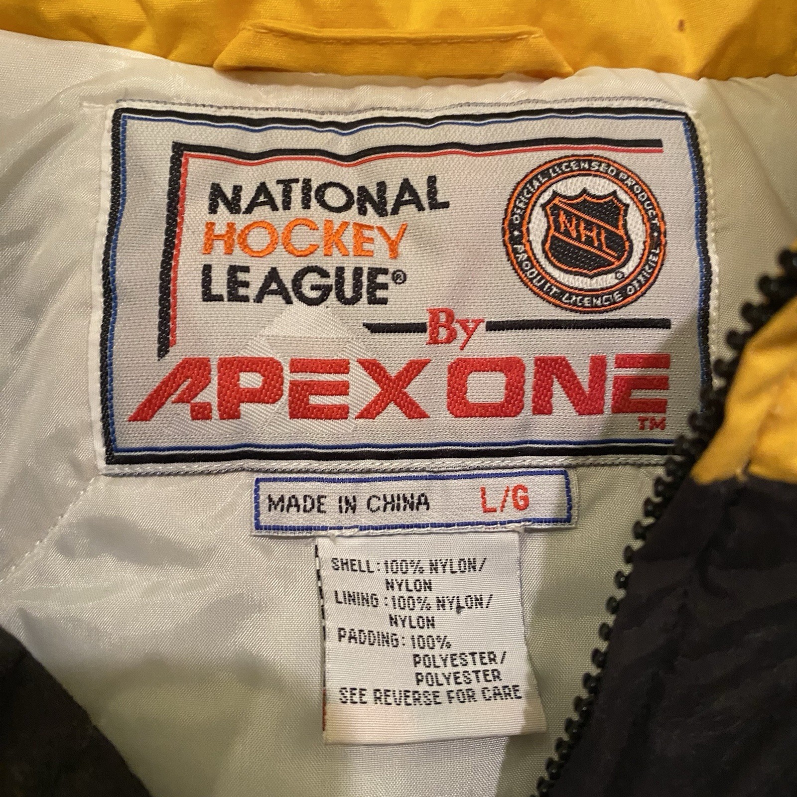 Vtg 90s Apex One Boston Bruins Pullover Jacket Men’s Large 1/4 Zip