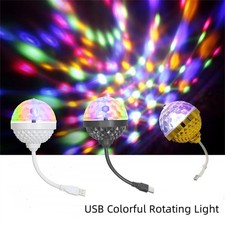 USB-5V Colorful Rotating Light Little Magic Ball Car Atmosphere Stage Light