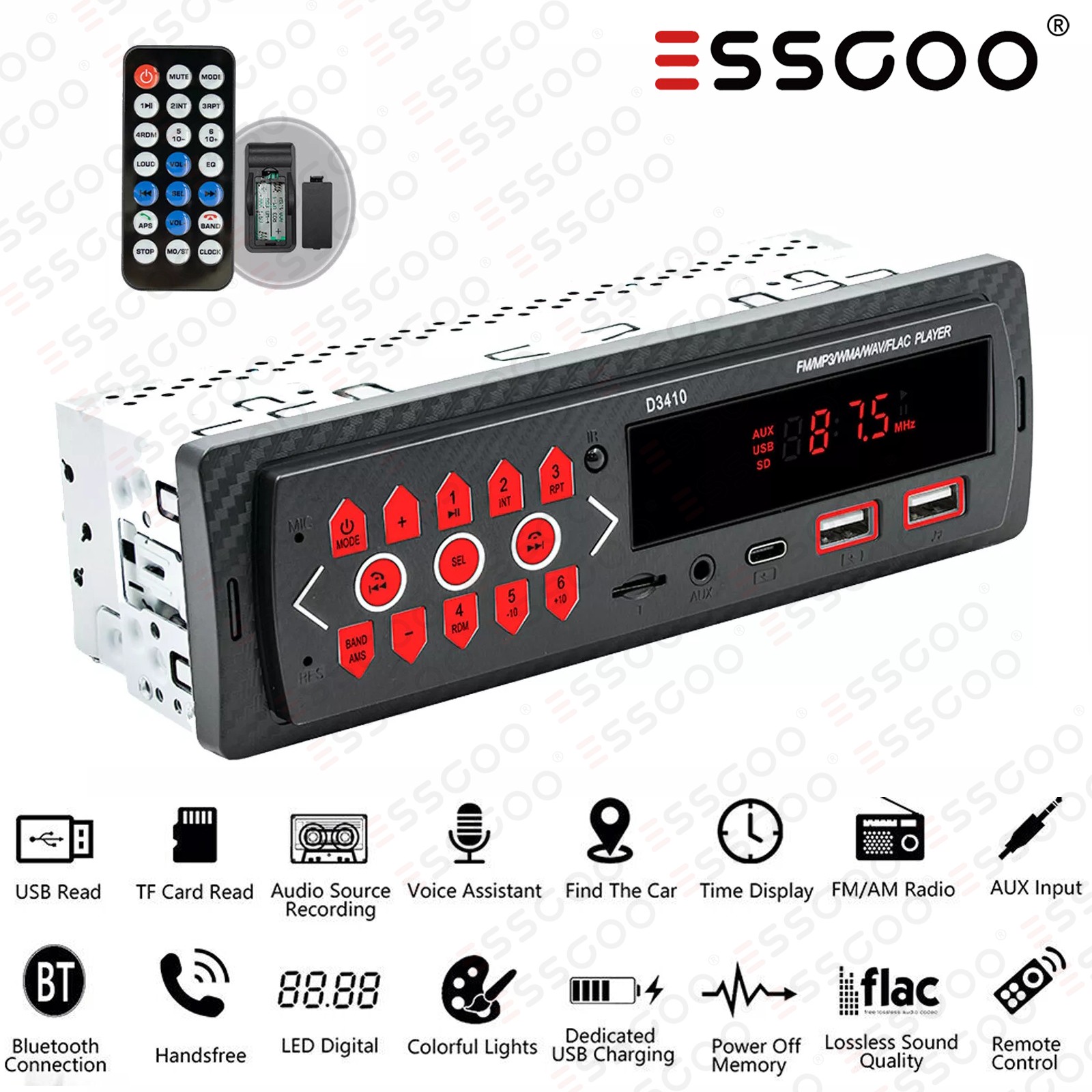 Aux-in Head Unit Bluetooth Fm Usb Tf Sd