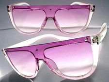 Classy Elegant Modern Retro Futuristic Shield Party Rave SUNGLASSES Purple Frame