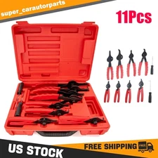 11Pcs Snap Ring Pliers Set Circlips Auto Pliers Internal External Pliers US