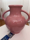 Fiesta Ware Millennium Vase Rose Pottery with Handles Glossy USA