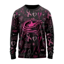 Personalized Columbus Blue Jackets Sweater Special Pink Breast Cancer Awareness