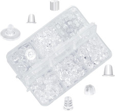 6 Styles Silicone Earring Backs for Studs/Droopy Ears/Heavy Earring, 600 Pcs Cle