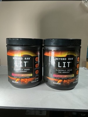 2X Beyond Raw LIT  Pre-Workout Powder Strawberry Lemonade, LARGER 30 Servings
