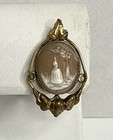 Single Vintage To Antique Gold Plated Girl Woman Cameo Screw On Earring — photo 1
