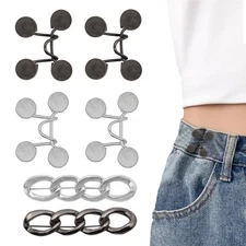 6 Set Pant Waist Tightener Buttons Pins for Loose Jeans Reusable Waist Cinche...