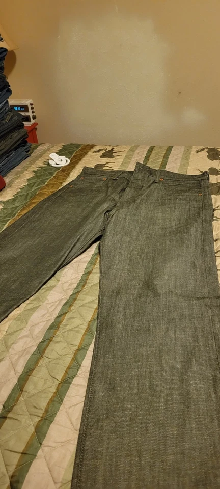 Jeans Levis 501 Para Hombre 34x34 Blanco Roble Cono Denim Crudo Hecho en EE. UU. Ribete LEER Foto 2 de 4