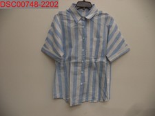 NWT - Women's Blue Striped Button Down Shirt, Size M 1475777