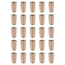 25pcs Screw with Gasket Zinc Alloy Hex Drive Threaded Inserts 1/5"-6 x 20mm