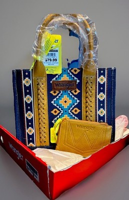 Wrangler Aztec Print Small Canvas Tote Crossbody Bag Guitar Strap EUC FREE SHIP