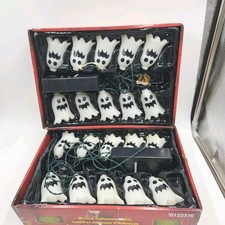 2 Sets Gemmy Musical Halloween Ghost String Lights Set of 10 Works