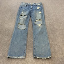 Frame Le High Straight Jeans Womens 27 Distressed Ripped High Rise Denim USA