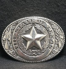 WH13138 AMAZING VINTAGE 1970s THE STATE OF TEXAS STATE SEAL MENS BELT BUCKLE