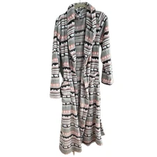 Pajama Mania Soft Cozy Pink Gray Winter Scene Bears Robe-Medium