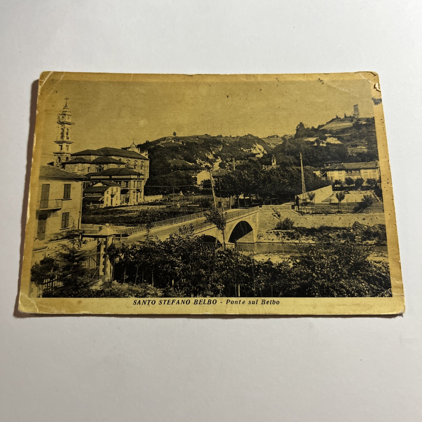 CARTOLINA BIANCO E NERO COLLEZIONE SANTO STEFANO BELBO PONTE SUL BELBO - ANTICA