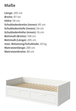 Ikea BRIMNES Tagesbettgestell/2 Schubladen, weiß, 80x200 cm