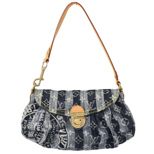 Louis Vuitton Blue Monogram Denim Mini Pleaty Raye Handbag M95333 SR1006 167751