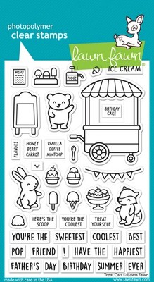 Lawn Fawn, clear stamp, treat cart