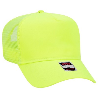 OTTO CAP 117-821 Unisex Neon 5 Panel Mid Profile Mesh Back Trucker