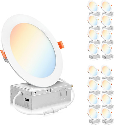 16 Pack 6'' Dimmable Ultra-Thin LED Recessed Light 5CCT Canless Wafer Panel
