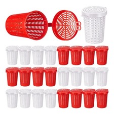 20 Pcs Fishing Bait Cage Trap Fish  Feeder Basket Plastic Bait Bucket for6628