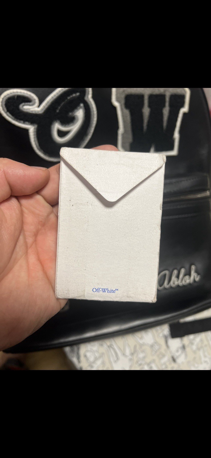 Off White Leather Backpack W/varsity Patches - image 11