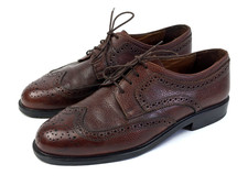 WESTBURY Vintage Halbschuhe Herren 43 Braun Leder Oxford Brogue Italy Schuhe