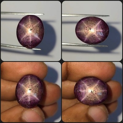 Natural Star Ruby Cabochon 24.35 ct Purplish Red Oval untreated loose gemstone