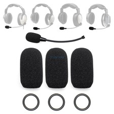 3 Mic Foam Covers 3 O-Rings for Lightspeed Zulu 3 , Sierra, Tango, PFX Headset