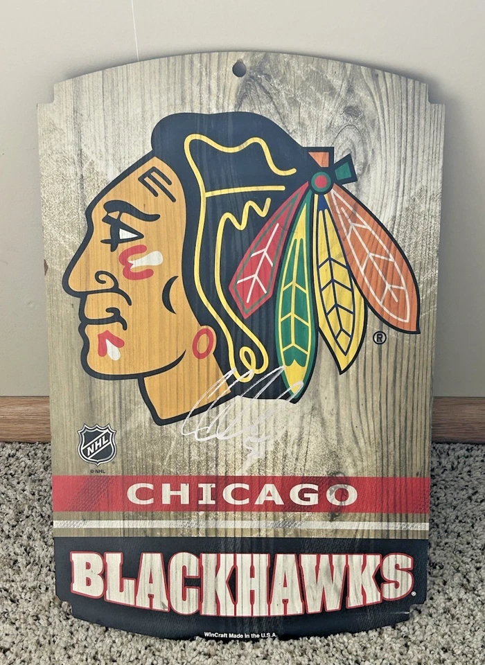 Chicago Blackhawks Corey Crawford  Autographed Signed  Wood Plaque Man Cave - Image 2 of 3