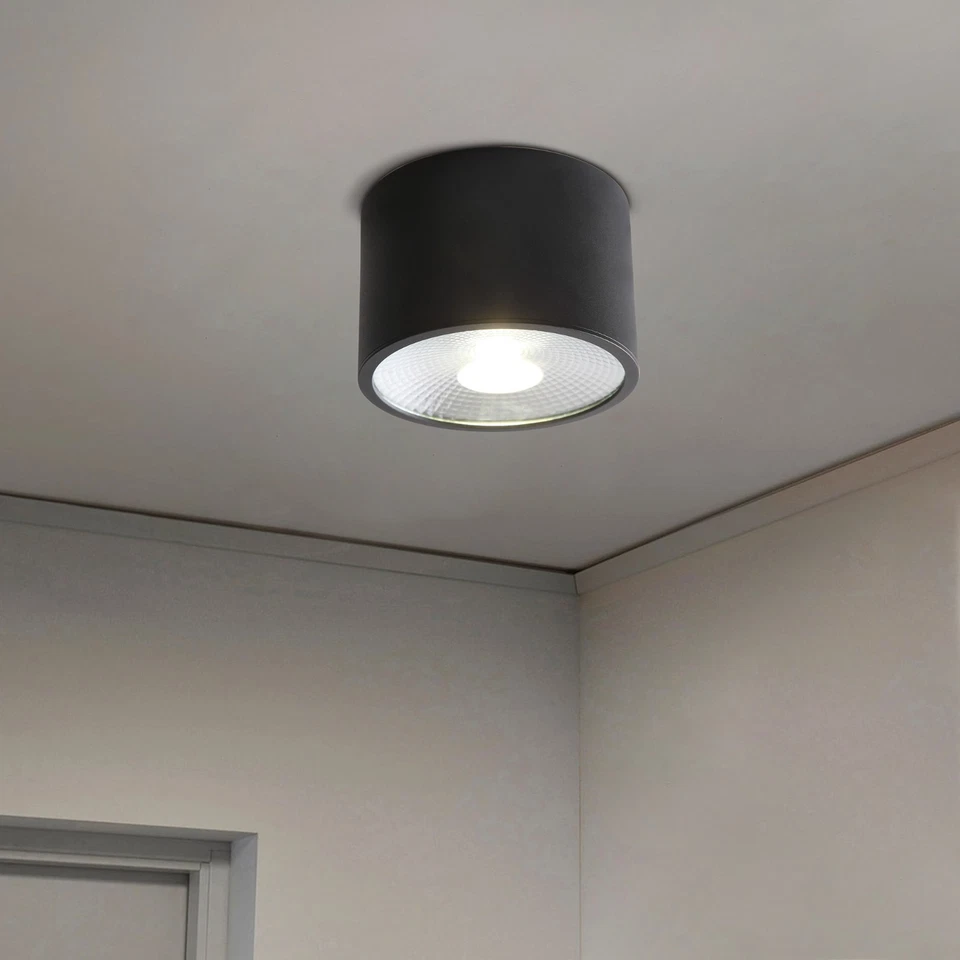 2X Luz de techo LED regulable Foco negro Lámpara de montaje empotrado 4500K Pasillo Foto 3 de 4