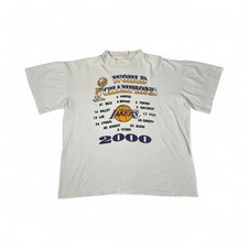 Vintage 2000 NBA Finals Champions LA Lakers T-Shirt Size Large Single Stitch