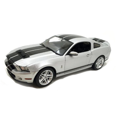 SHELBY GT500 2011 INGOT SILVER WITH BLACK STRIPES 1:18 Greenlight Movie -D- Neue