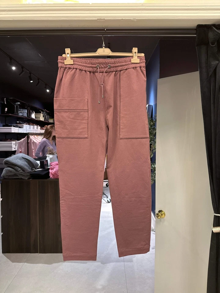 $890 Pantalones Brunello Cucinelli Mujer Granate Con Diseño de Bolsillo Contorno Foto 4 de 4