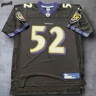 Baltimore Ravens Jersey Mens Large Black Purple NFL Football Ray Lewis 52 Reebok