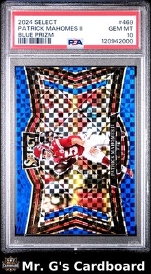 2024 Panini Select Blue Prizm #469 Patrick Mahomes II /75 PSA 10