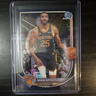 Topps 2025-26 Bowman Chrome Mikal Bridges Knicks Navy Mojo #BCV-152 /175