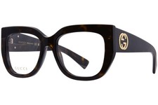 Gucci GG1846O 002 Eyeglasses Women's Havana/Gold Full Rim Square Shape 54mm