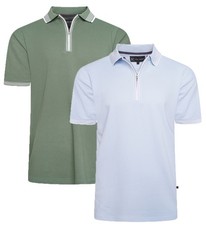 Mens KAM Big Size Short Sleeve Cotton Textured Waffle Zip UP Polo Shirt 2-8XL