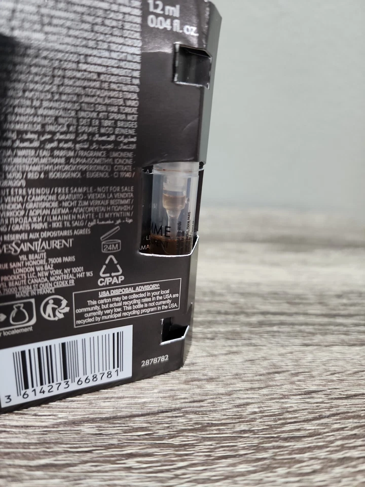 PARA HOMBRES YSL L`HOMME EAU DE PARFUM PARA HOMBRES MUESTRA SPRAY 1,2 ML / 0,04 FL OZ NUEVO  Foto 3 de 4