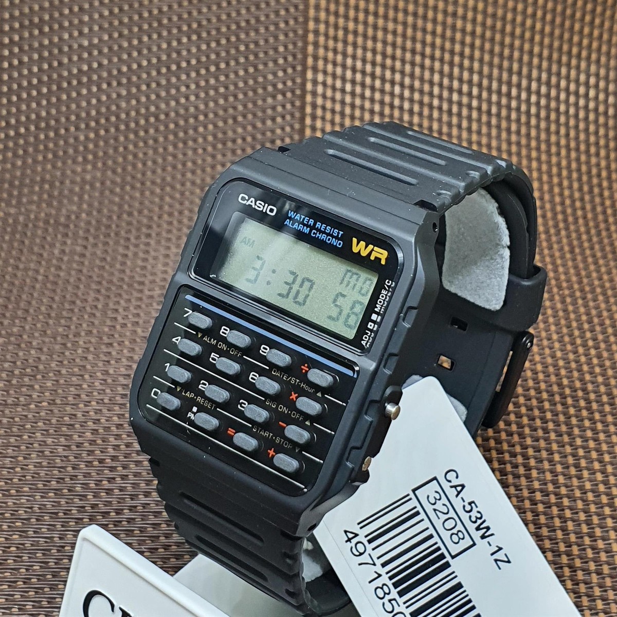 Casio CA-53W-1Z Databank Digital Calculator Black Resin Band